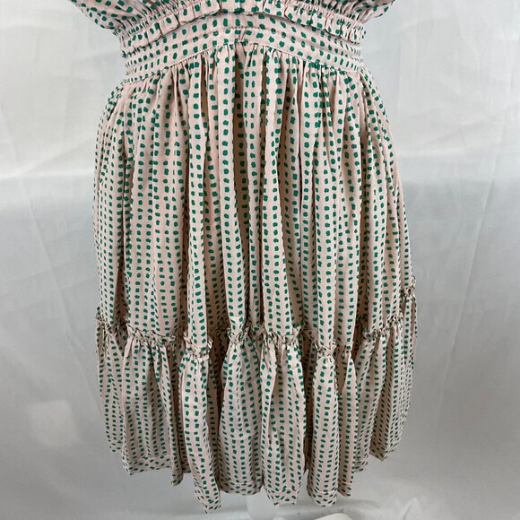 Reset Halter Dress M Pale Pink Green Dotted Ruffle Full Skirt New NWT - Picture 5 of 13
